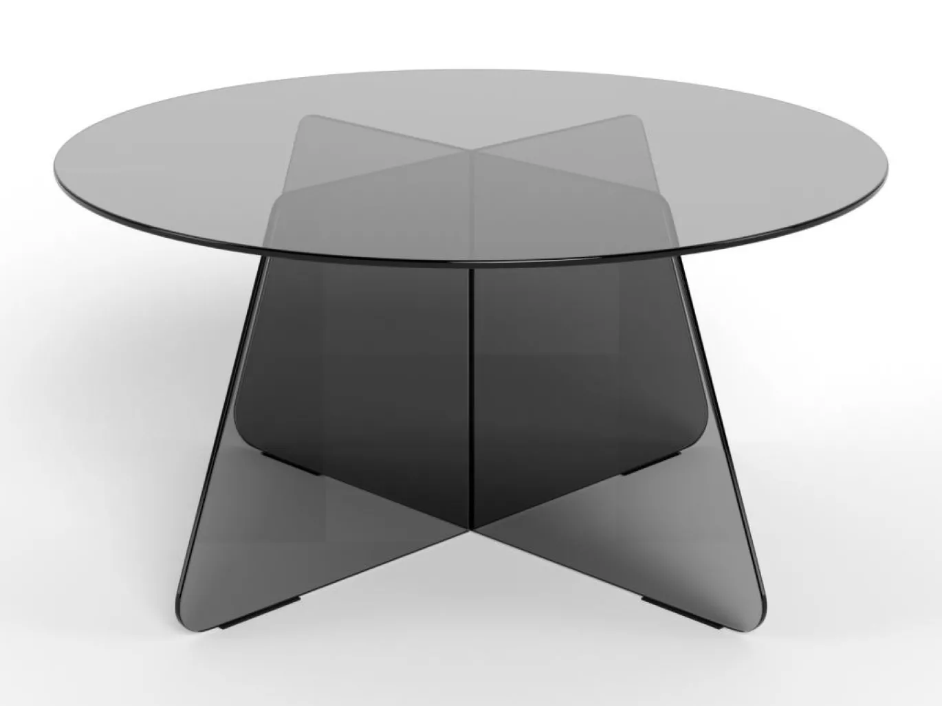 Salontafel Zelon Glas Smoke Ø80cm - Giga Living