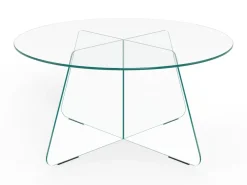 Salontafel Zelon Glas Transparant Ø80cm - Giga Living