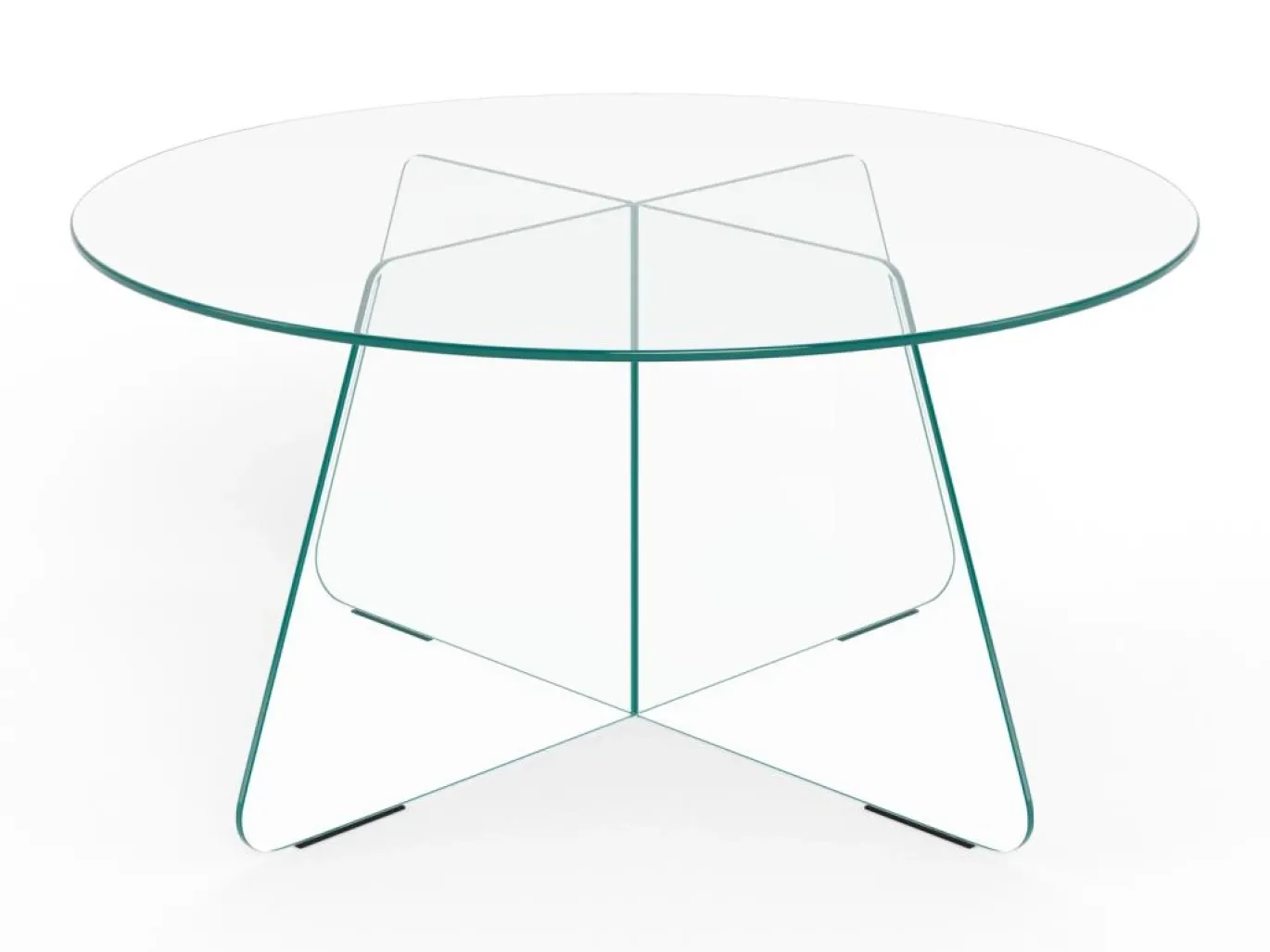Salontafel Zelon Glas Transparant Ø80cm - Giga Living