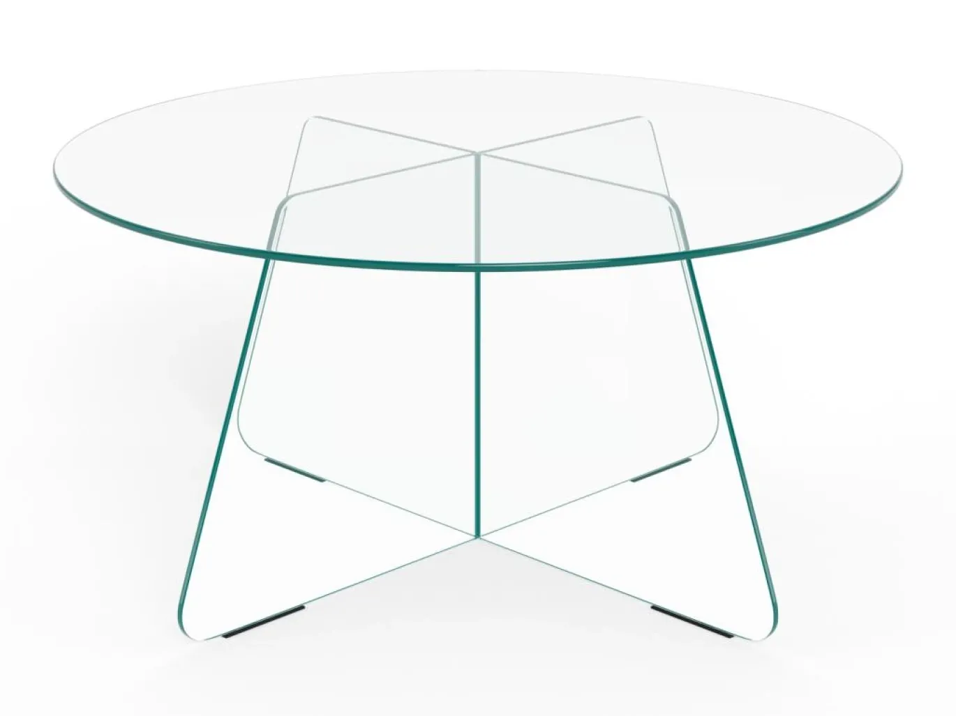 Salontafel Zelon Glas Transparant Ø80cm - Giga Living
