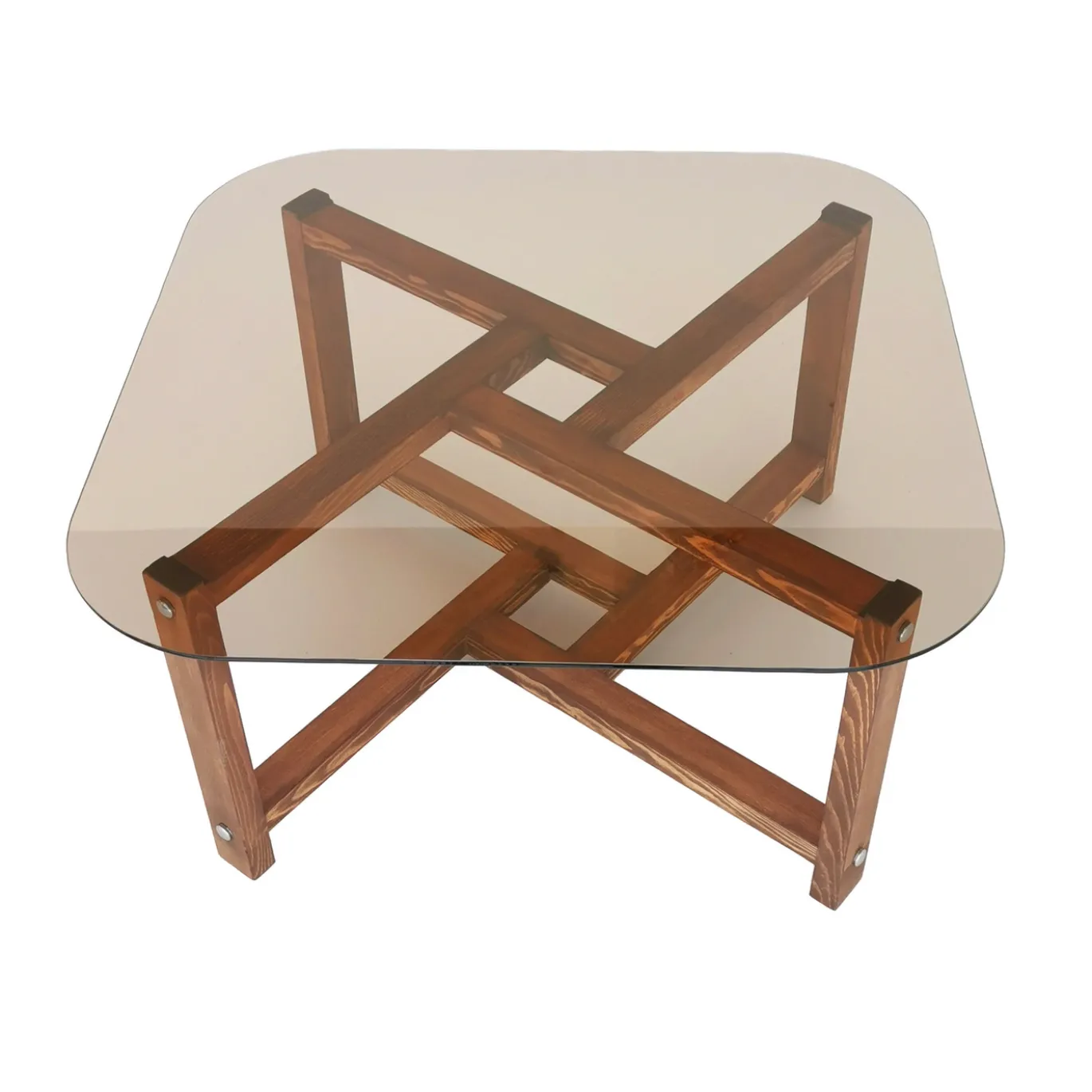 Salontafel Zen Glas/Bruin 80cm