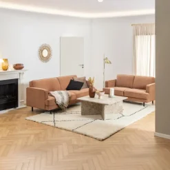 Salontafel Zivik Marmer Bruin Latte 90cm - Giga Living