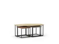 Salontafel Zoya Set van 3 Eiken Terracotta/groen - Giga Meubel