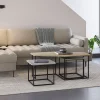 Salontafel Zoya Set van 3 Eiken Crème/groen - Giga Meubel
