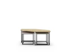 Salontafel Zoya Set van 3 Eiken Crème/groen - Giga Meubel