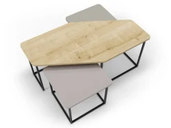 Salontafel Zoya Set van 3 Eiken Crème/groen - Giga Meubel
