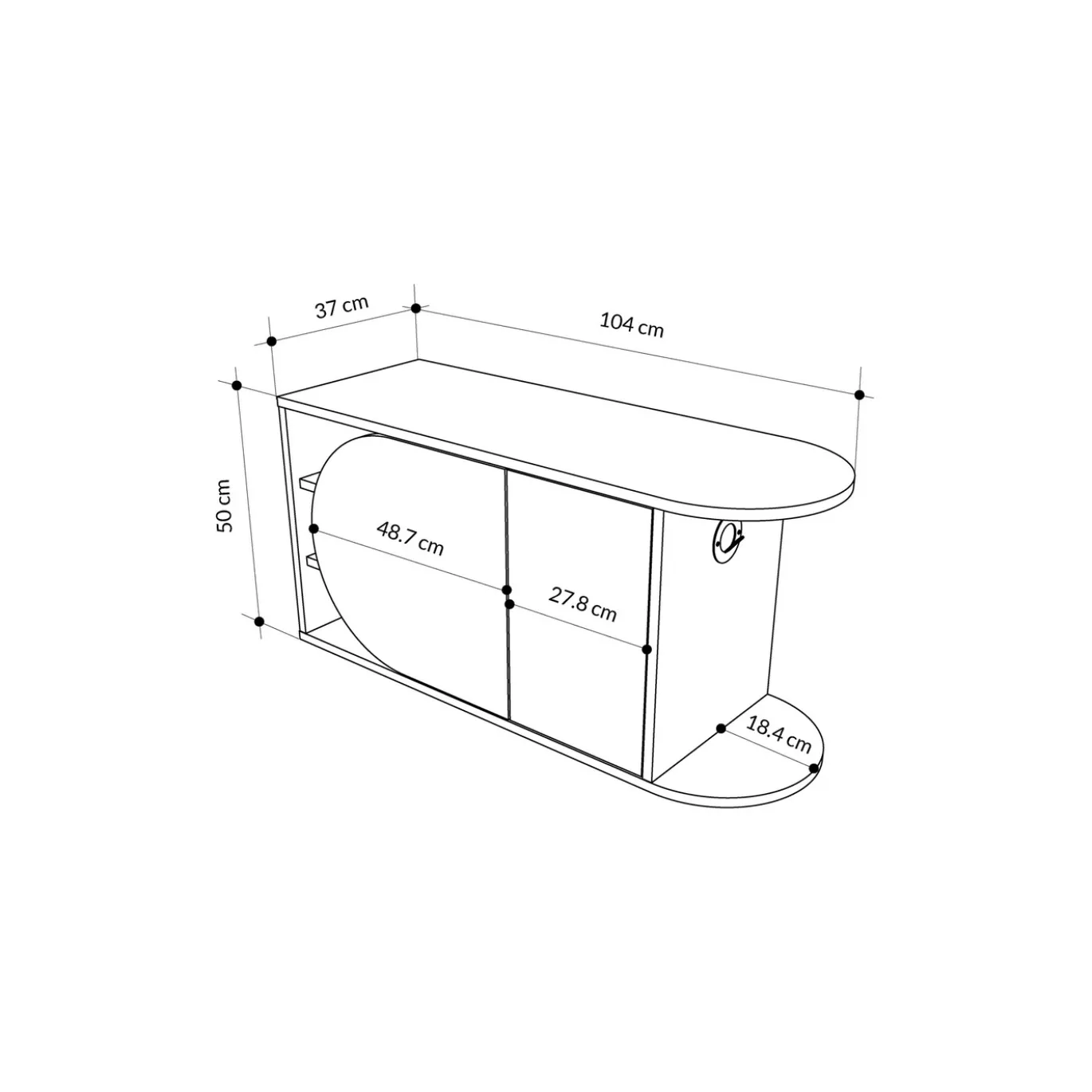 Schoenenbank Nova Naturel/Wit 104cm