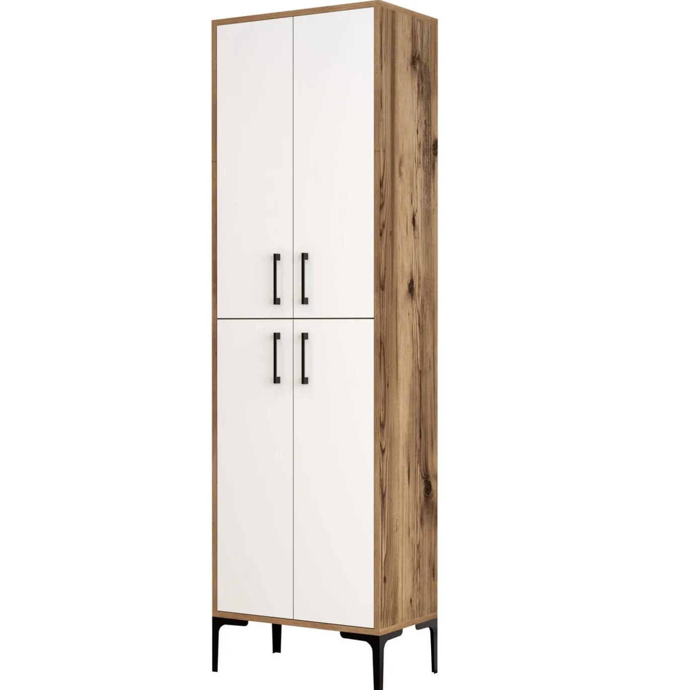 Schoenenkast Berlin Melamine Walnoot Wit