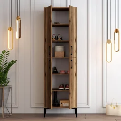 Schoenenkast Berlin Melamine Walnoot