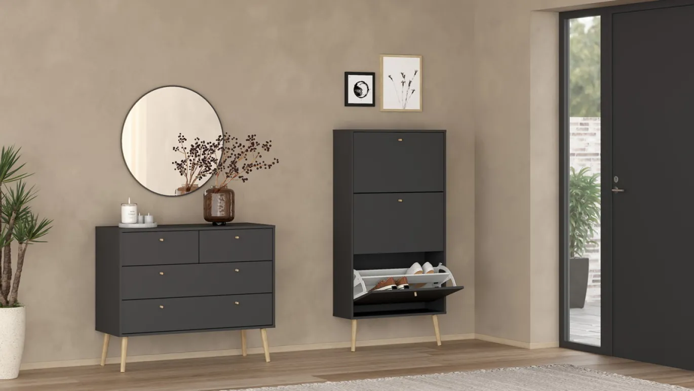 Schoenenkast Bodo Matgrijs - Giga Living