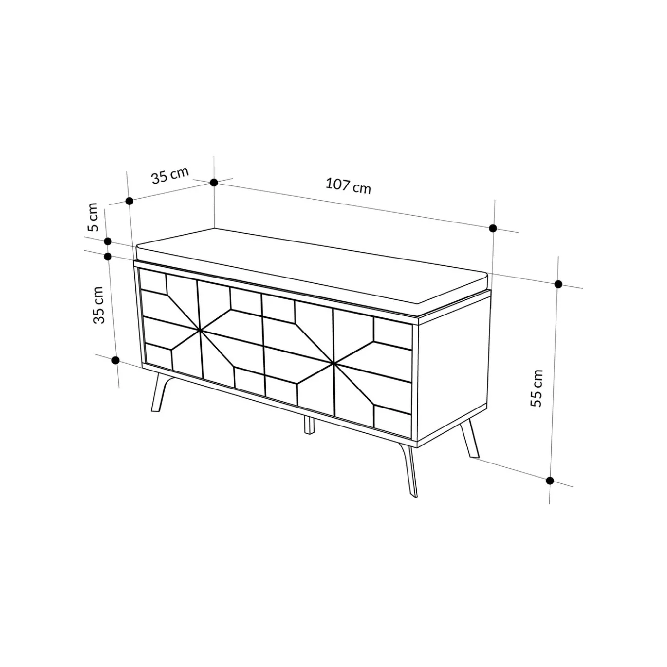Schoenenkast Dune Wit 107cm