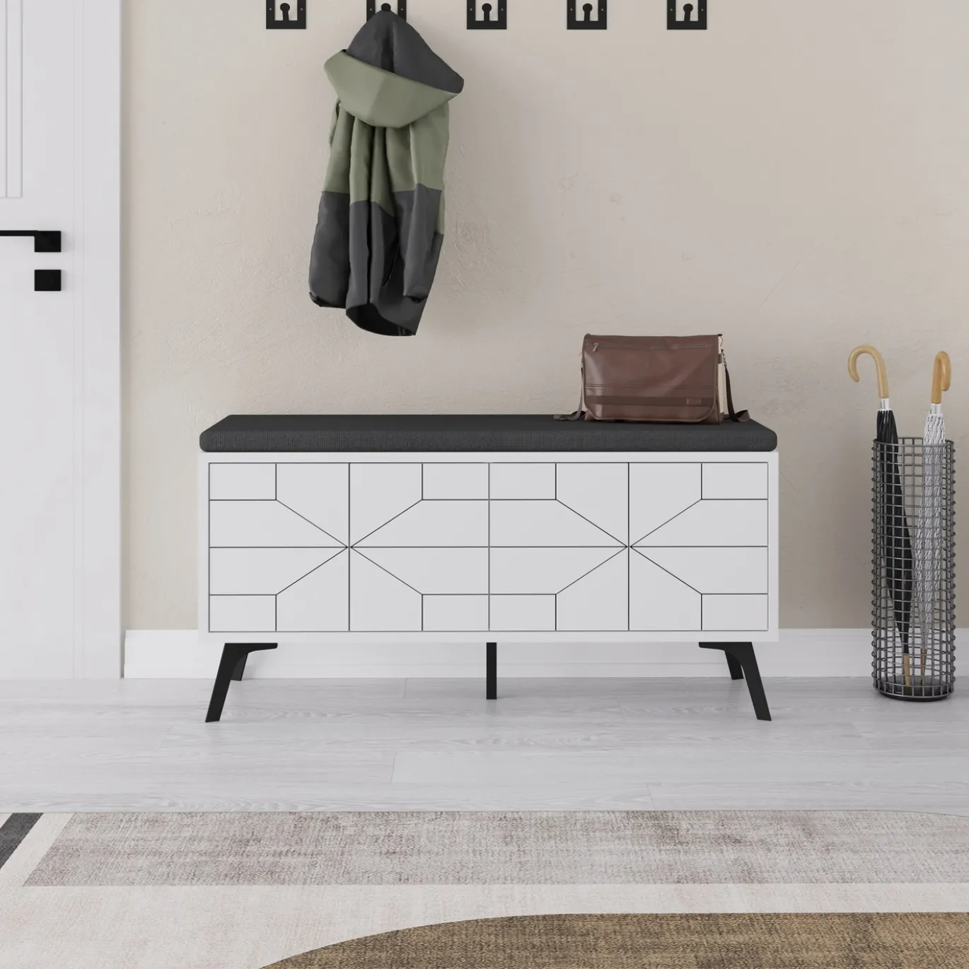 Schoenenkast Dune Wit 107cm
