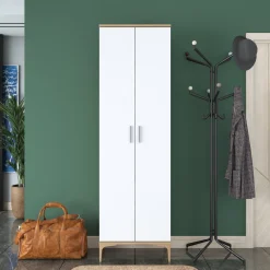 Schoenenkast Ergani Wit/Walnoot