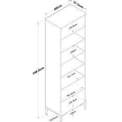 Schoenenkast Ergani Wit/Walnoot
