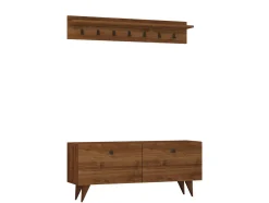 Schoenenkast + Kapstok Rupa Melamine Walnoot