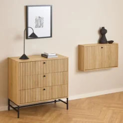 Schoenenkast Muuto Naturel 71,6x17x43cm Melamine - Giga Living