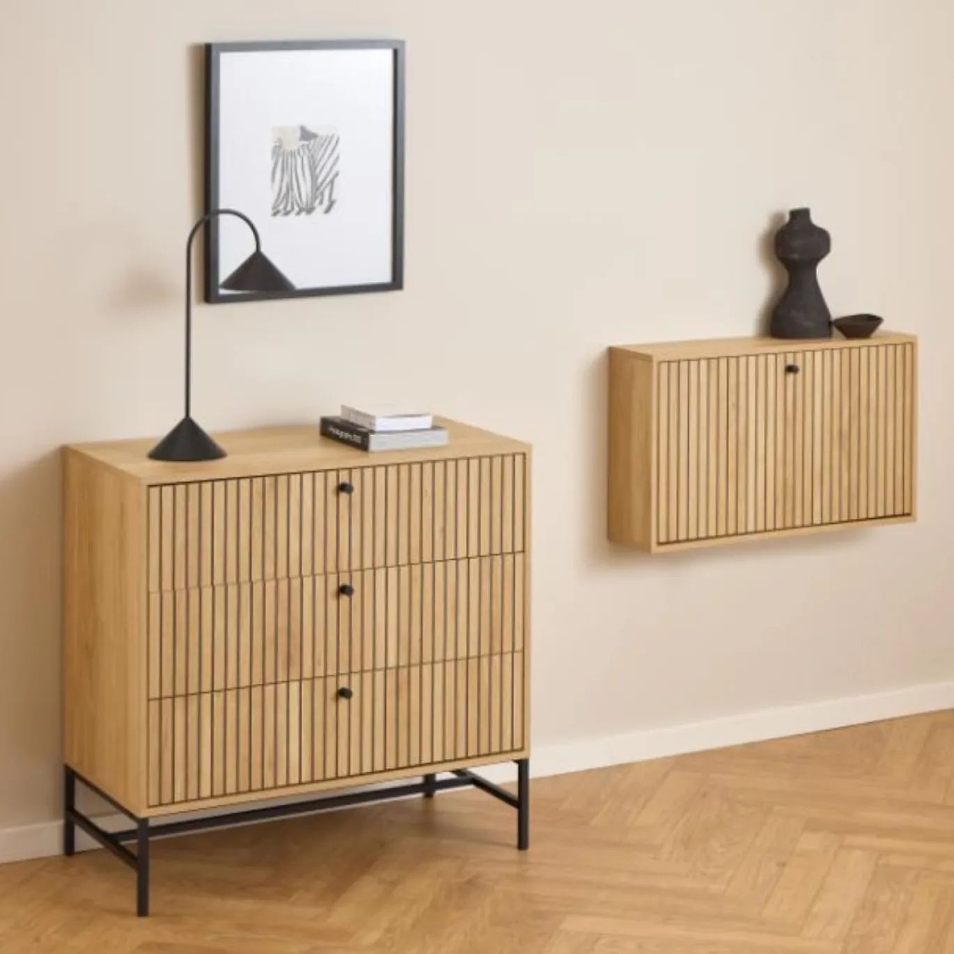 Schoenenkast Muuto Naturel 71,6x17x43cm Melamine - Giga Living