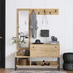 Schoenenkast Nonso Melamine Saffier Eiken