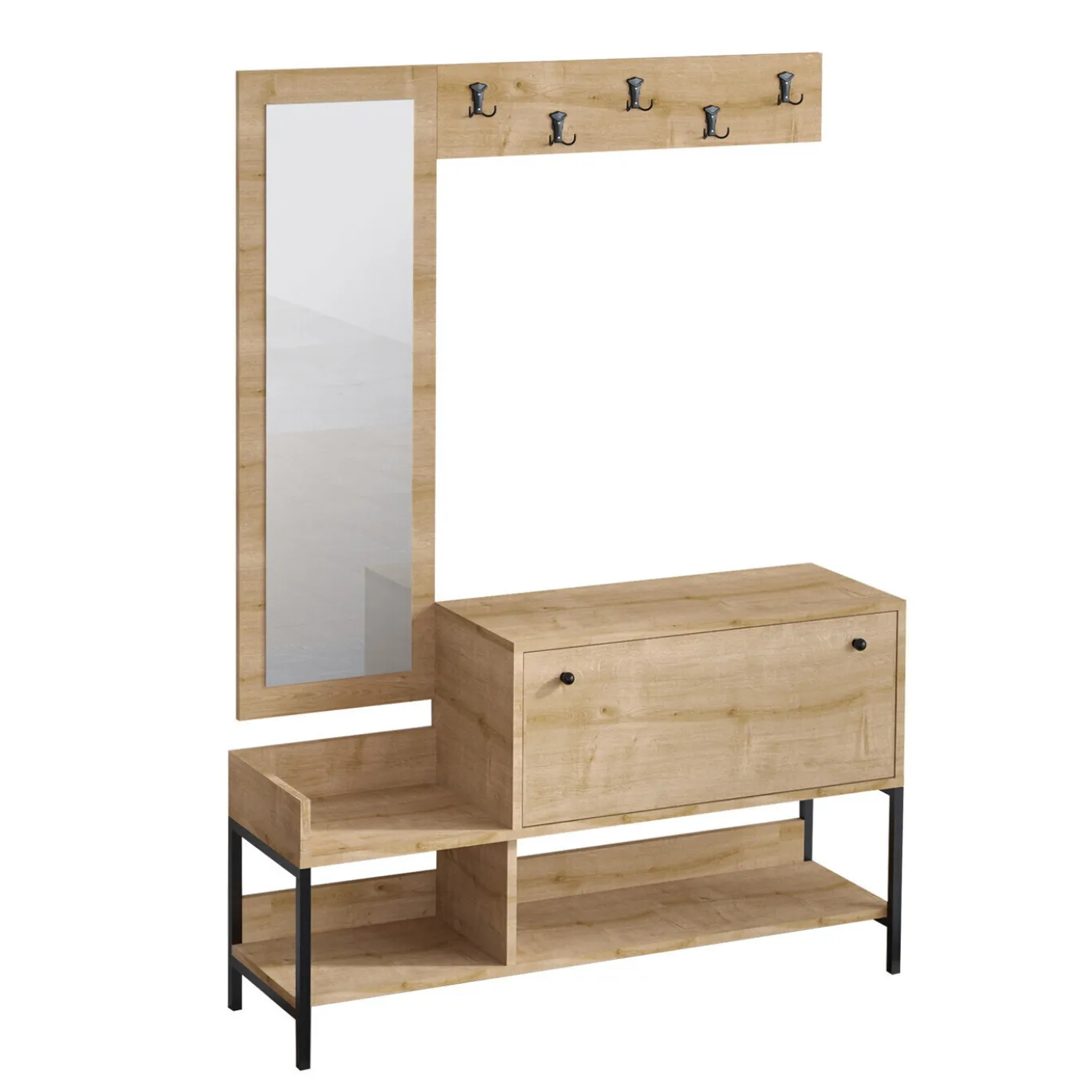 Schoenenkast Nonso Melamine Saffier Eiken