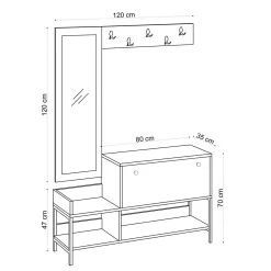 Schoenenkast Nonso Melamine Saffier Eiken