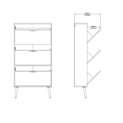 Schoenenkast Oslo Wit/Naturel - Giga Living