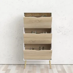 Schoenenkast Oslo Wit/Naturel - Giga Living