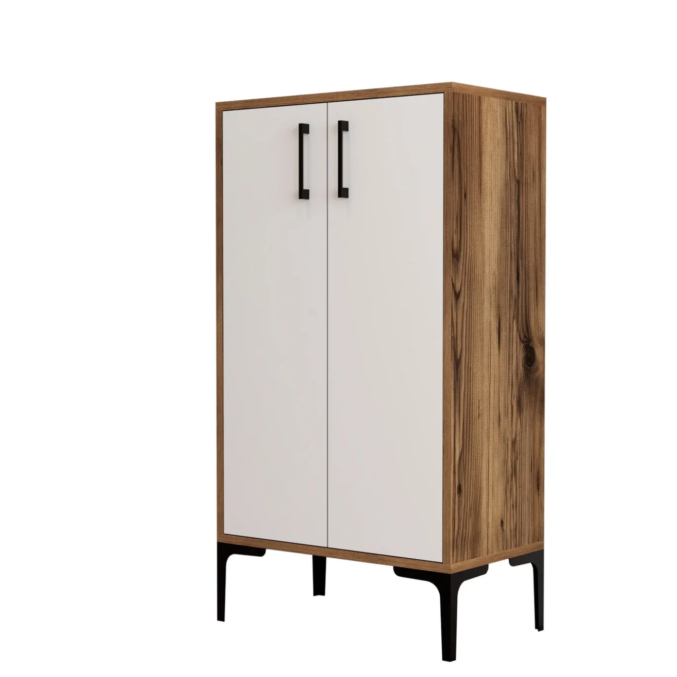 Schoenenkast Prag Melamine Walnoot Wit