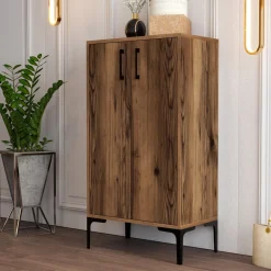 Schoenenkast Prag Melamine Walnoot