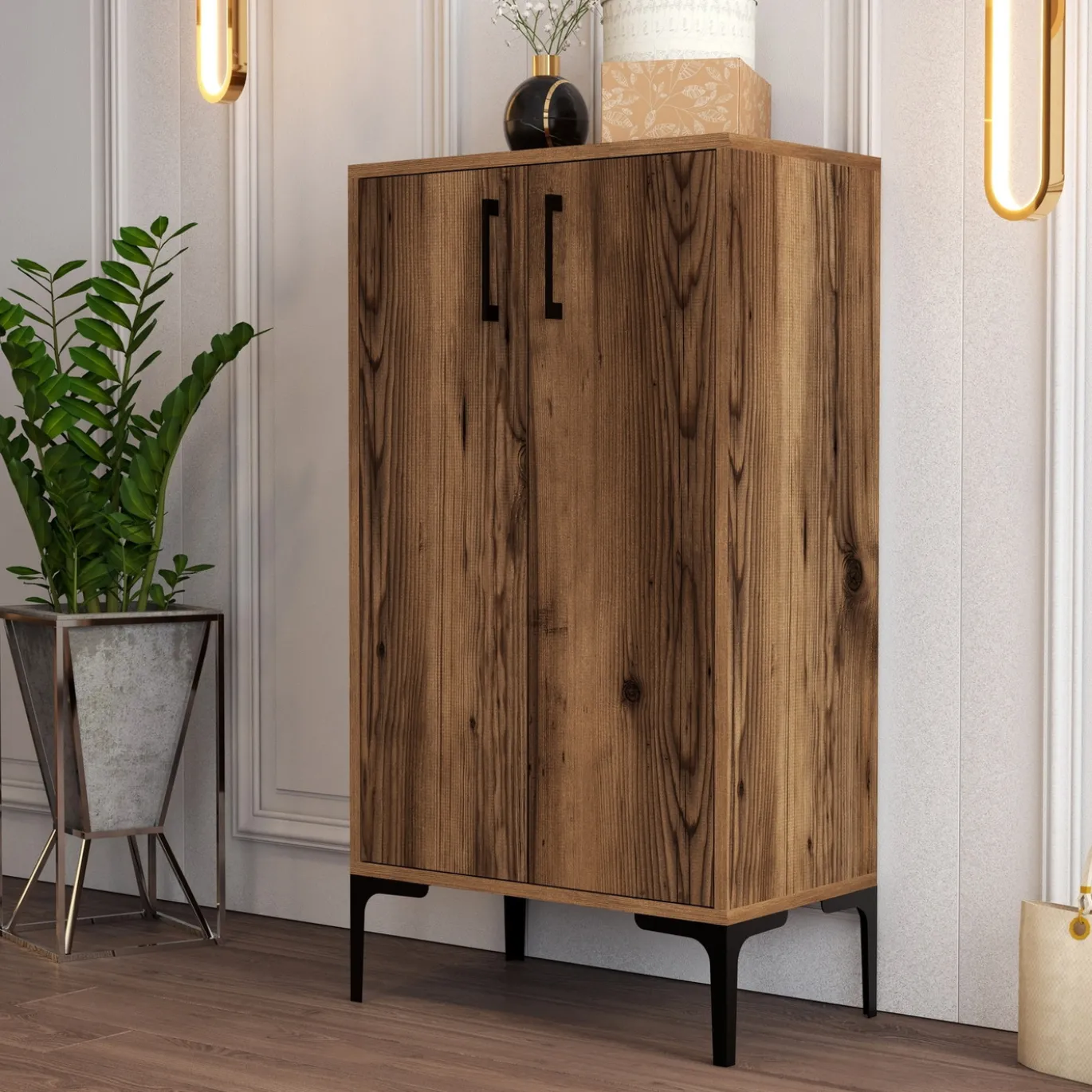 Schoenenkast Prag Melamine Walnoot