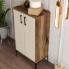 Schoenenkast Prag Melamine Walnoot Crème