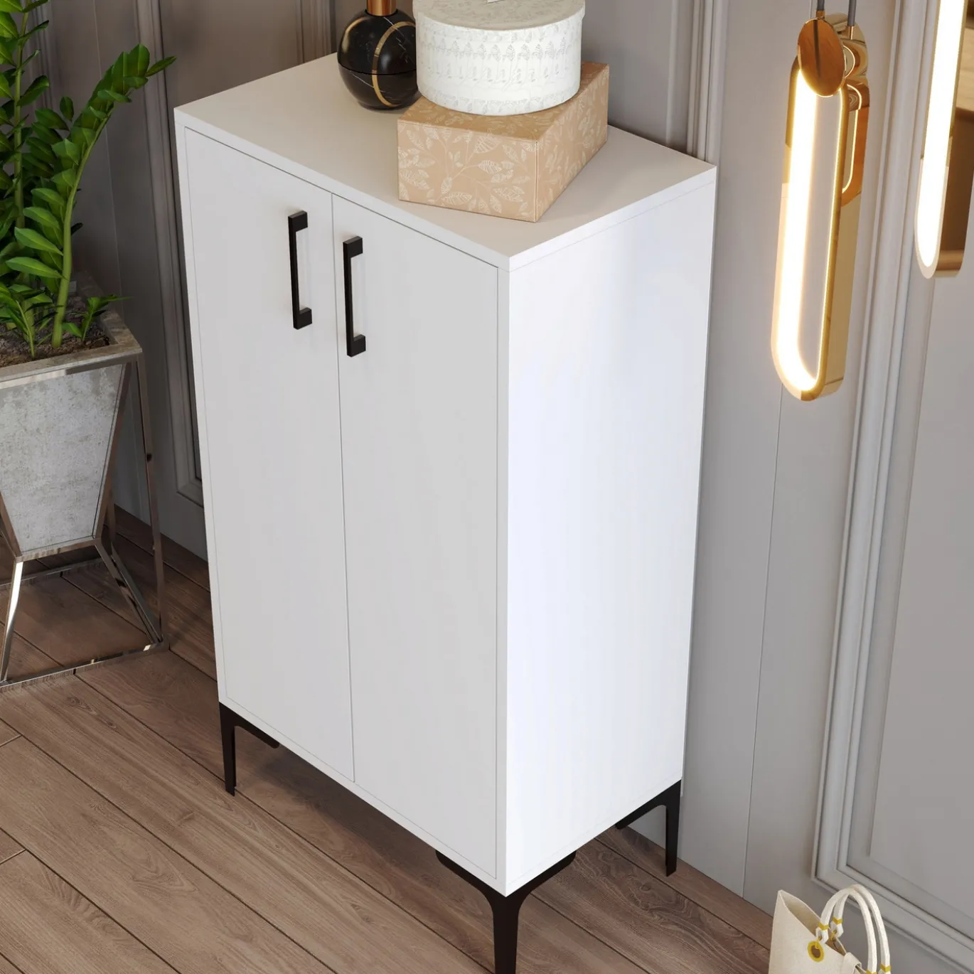 Schoenenkast Prag Melamine Wit
