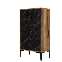Schoenenkast Prag Melamine Zwart Marmerlook