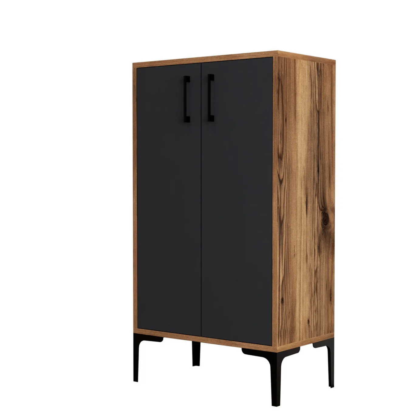 Schoenenkast Prag Walnoot/Antraciet 110cm
