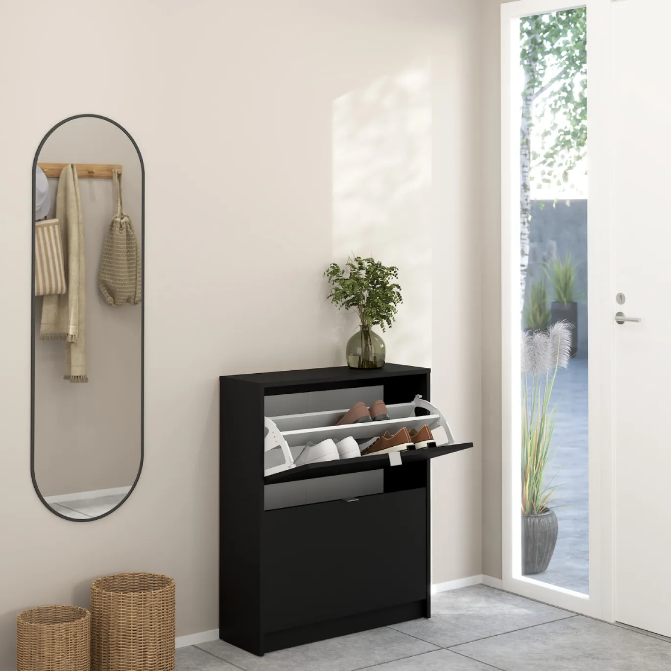 Schoenenkast Shoes 2 Lagen Mat Zwart - Giga Living