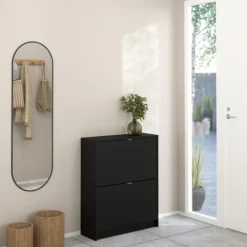 Schoenenkast Shoes 2 Lagen Mat Zwart - Giga Living