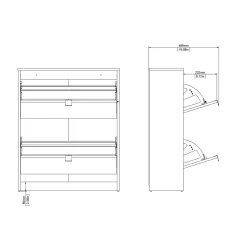 Schoenenkast Shoes Matgrijs 2-vakken - Giga Living
