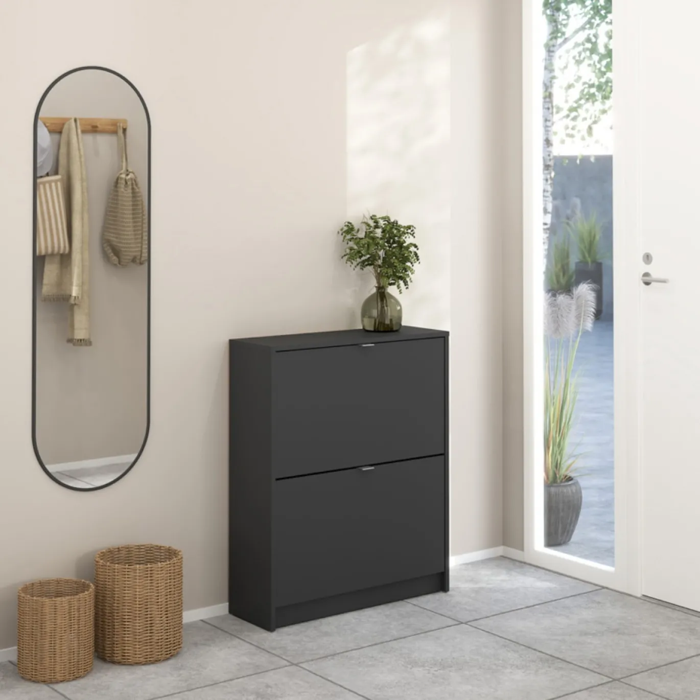 Schoenenkast Shoes Matgrijs 2-vakken - Giga Living