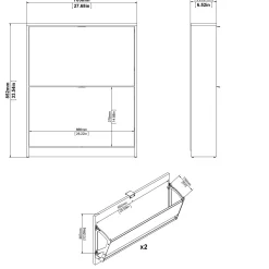 Schoenenkast Shoes Mat Zwart 2-vakken - Giga Living