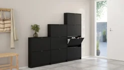 Schoenenkast Shoes Mat Zwart 2-vakken - Giga Living