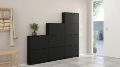 Schoenenkast Shoes Mat Zwart 2-vakken - Giga Living