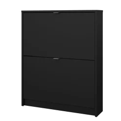 Schoenenkast Shoes Mat Zwart 2-vakken - Giga Living