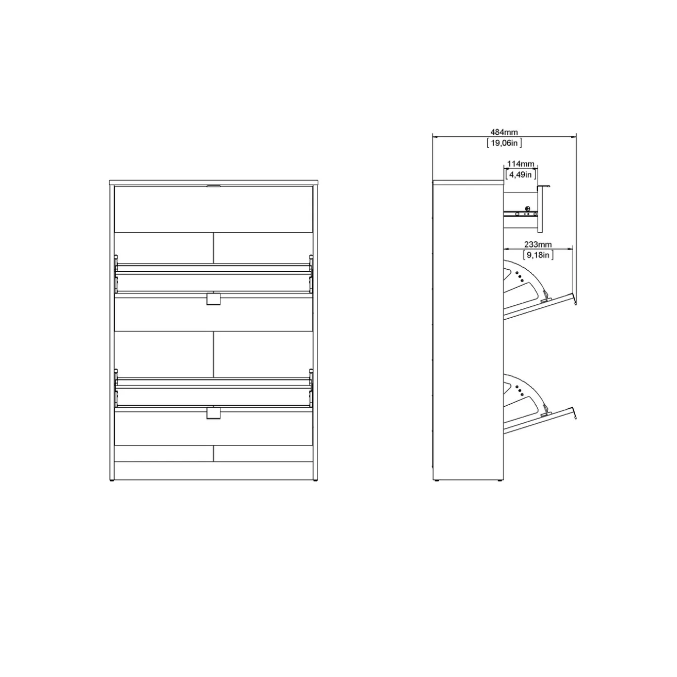 Schoenenkast Shoes Mat Zwart - Giga Living