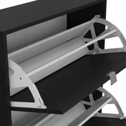 Schoenenkast Shoes Mat Zwart 3-vakken - Giga Living