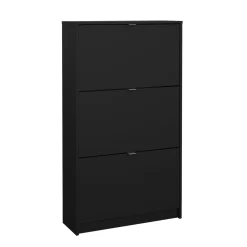 Schoenenkast Shoes Mat Zwart 3-vakken - Giga Living