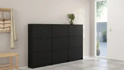 Schoenenkast Shoes Mat Zwart 3-vakken - Giga Living