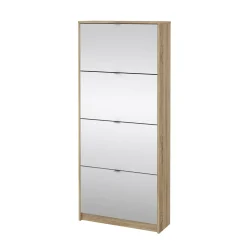 Schoenenkast Shoes Naturel Met Spiegel - Giga Living