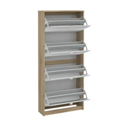 Schoenenkast Shoes Naturel Met Spiegel - Giga Living