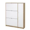 Schoenenkast Shoes Naturel/Wit Hoogglans 124cm - Giga Living