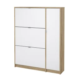 Schoenenkast Shoes Naturel/Wit Hoogglans 124cm - Giga Living