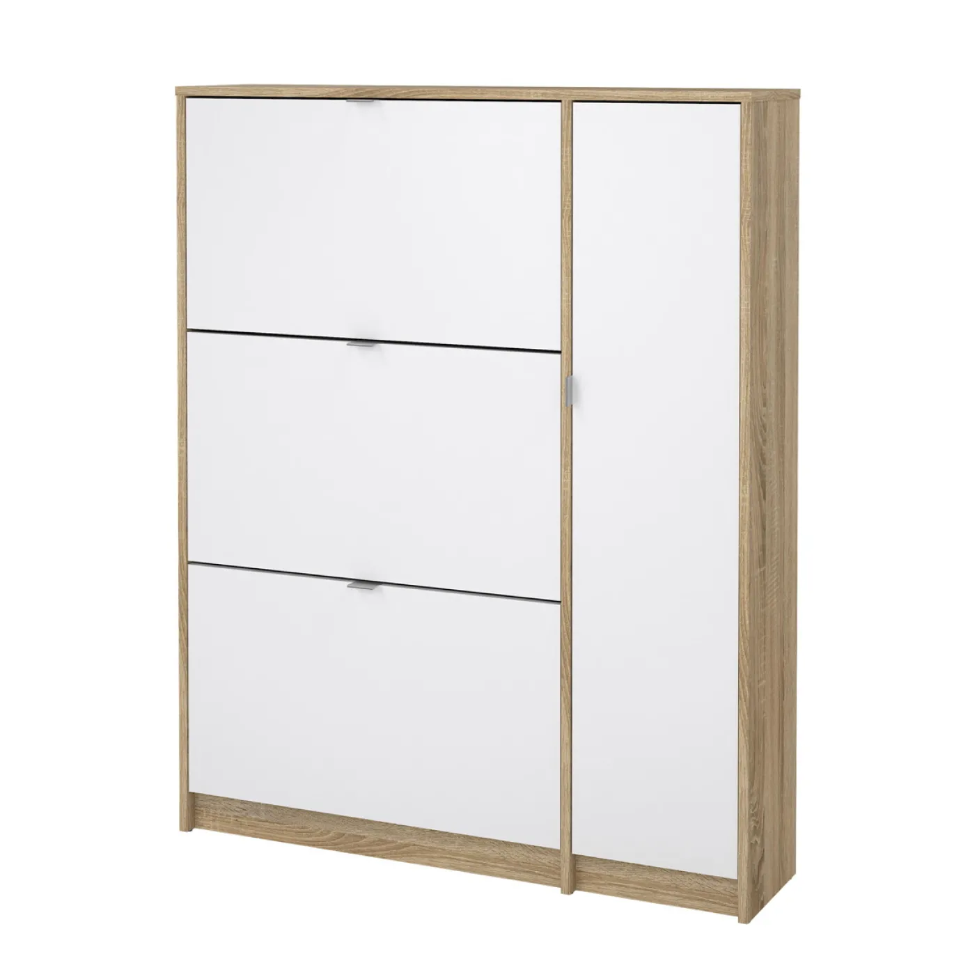 Schoenenkast Shoes Naturel/Wit Hoogglans 124cm - Giga Living